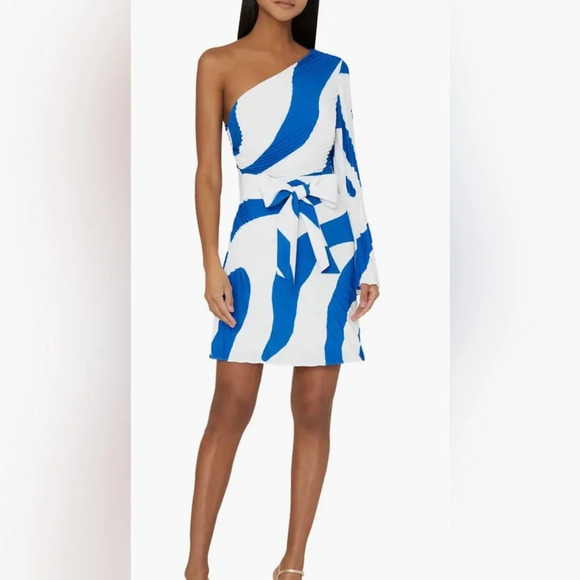 - MILLY Linden pleated one shoulder dress- size 0 $395 - Picture 13 of 16
